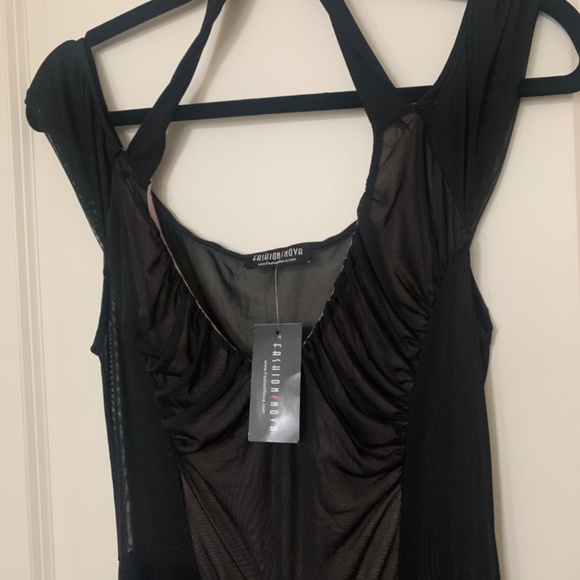 Black jumpsuit with mesh detailing - Picture 4 of 4